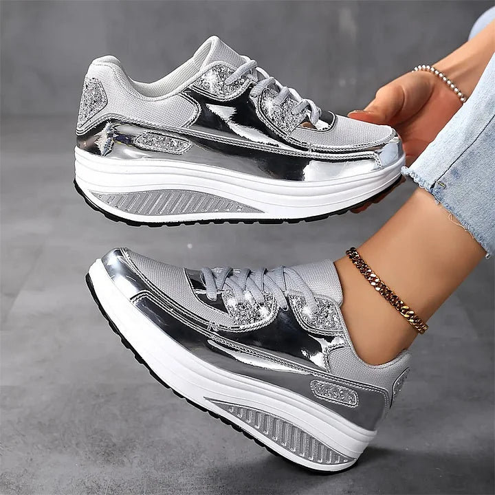 Nadia Pini™ Damskie sneakersy na platformie z połyskiem