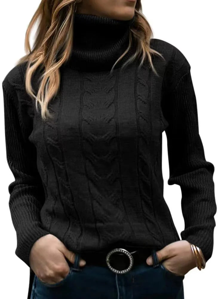 Nerea Carolla™ Dzianinowy sweter z golfem w stylu retro