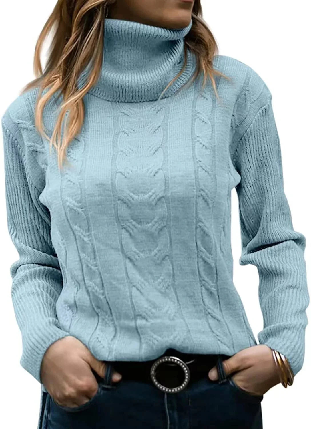 Nerea Carolla™ Dzianinowy sweter z golfem w stylu retro