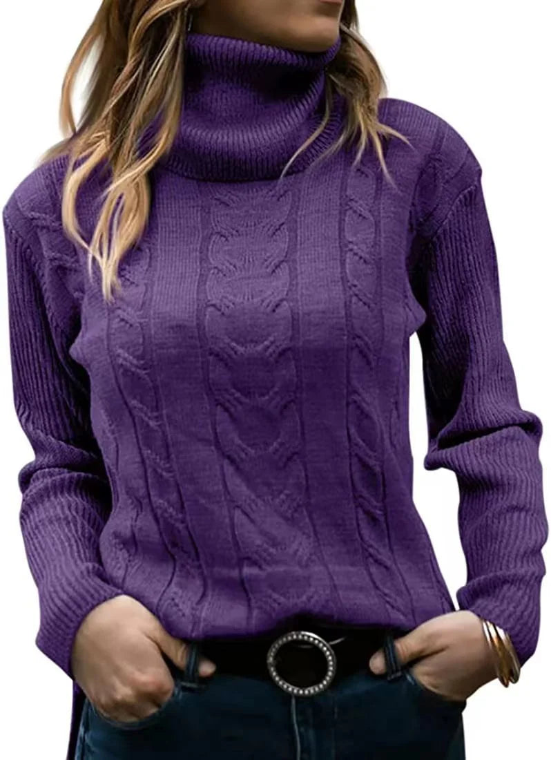 Nerea Carolla™ Dzianinowy sweter z golfem w stylu retro