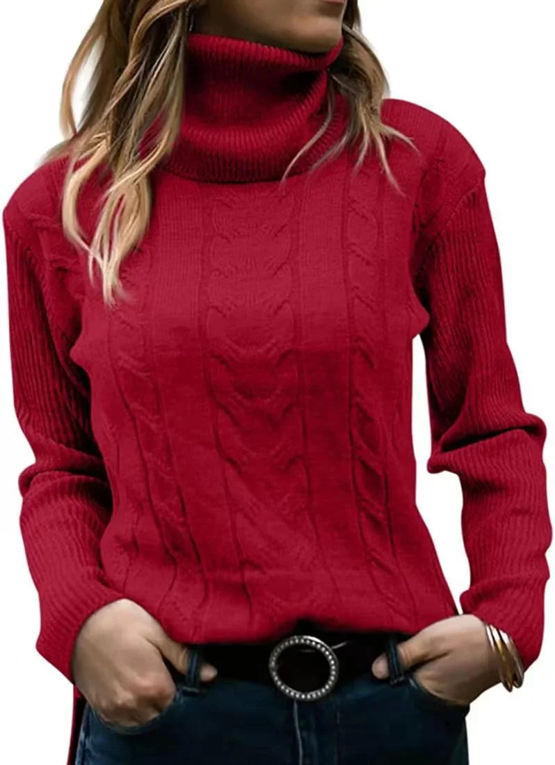 Nerea Carolla™ Dzianinowy sweter z golfem w stylu retro