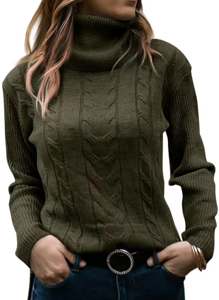 Nerea Carolla™ Dzianinowy sweter z golfem w stylu retro