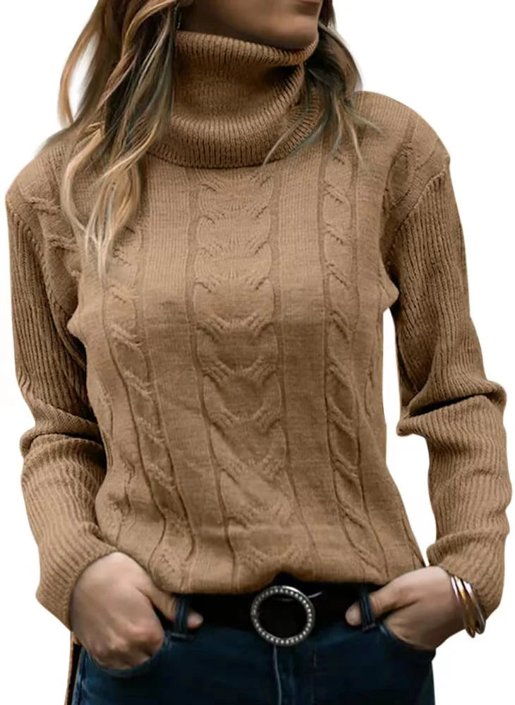 Nerea Carolla™ Dzianinowy sweter z golfem w stylu retro