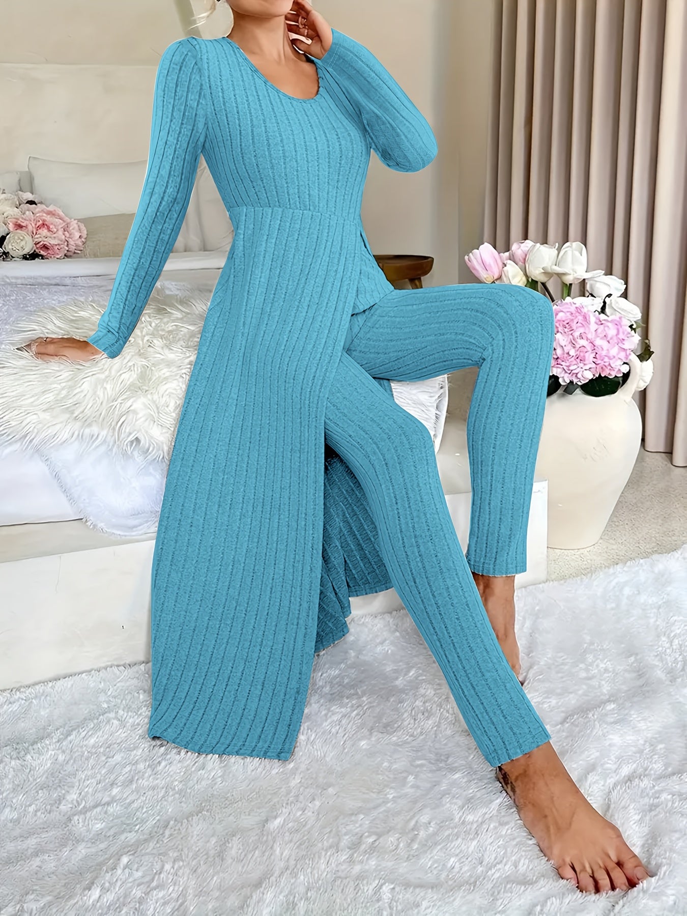 Nicole Coiro™ Komplet dwuczęściowy z tuniką z długim rękawem