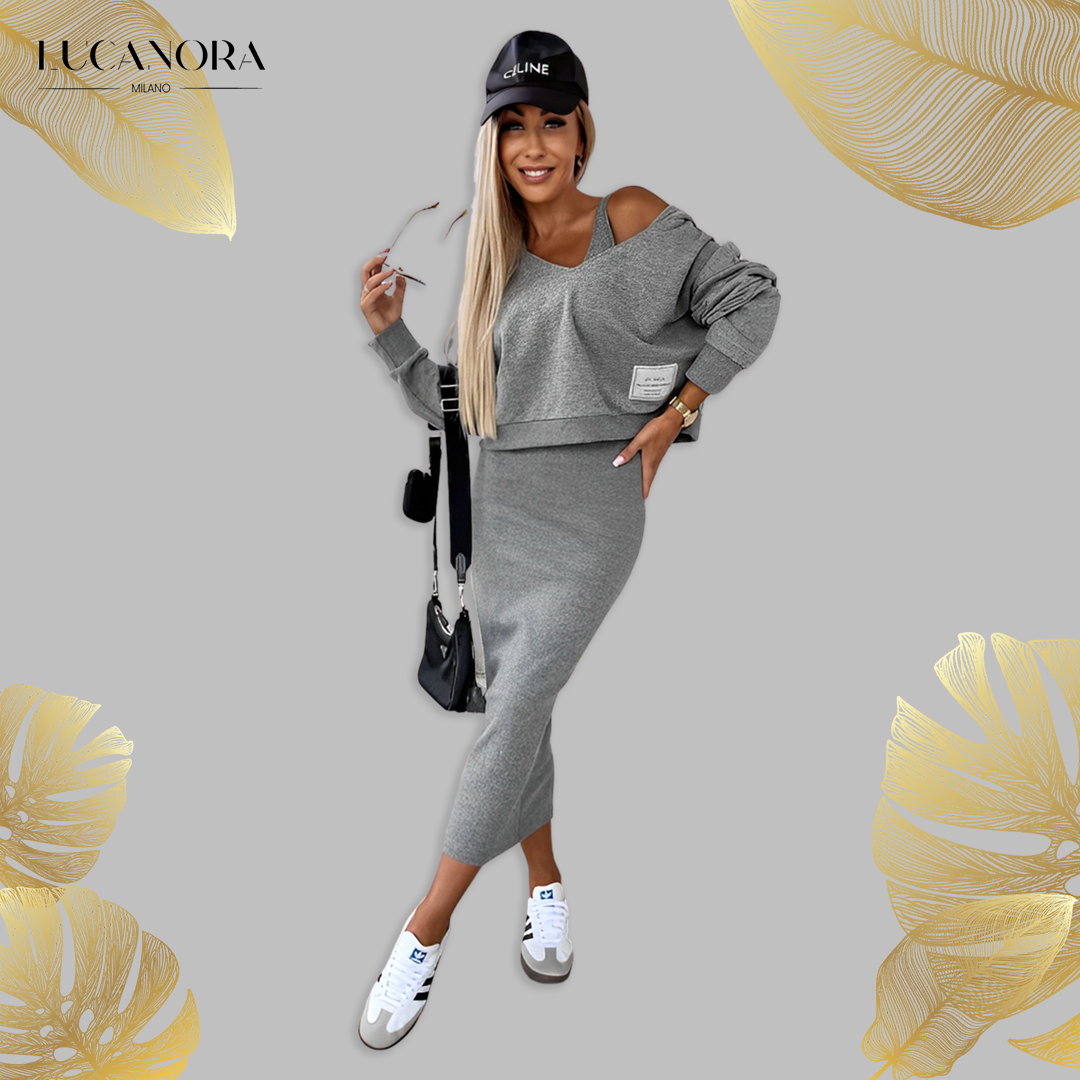 Novelle™️ Zestaw bluza i sukienka