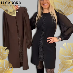 Olga Bassi™ Długa sukienka z rozcięciem