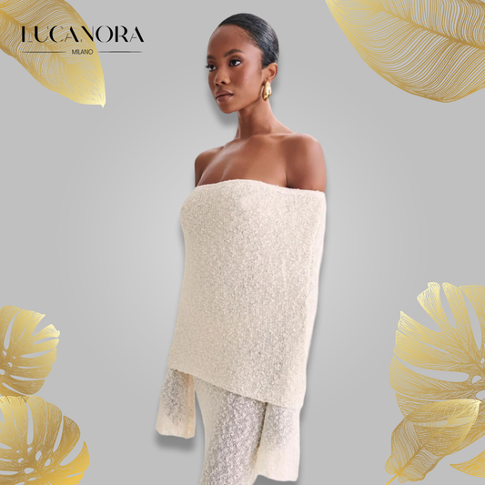 Pia Furlan™ Długa elegancka sukienka z odkrytymi ramionami
