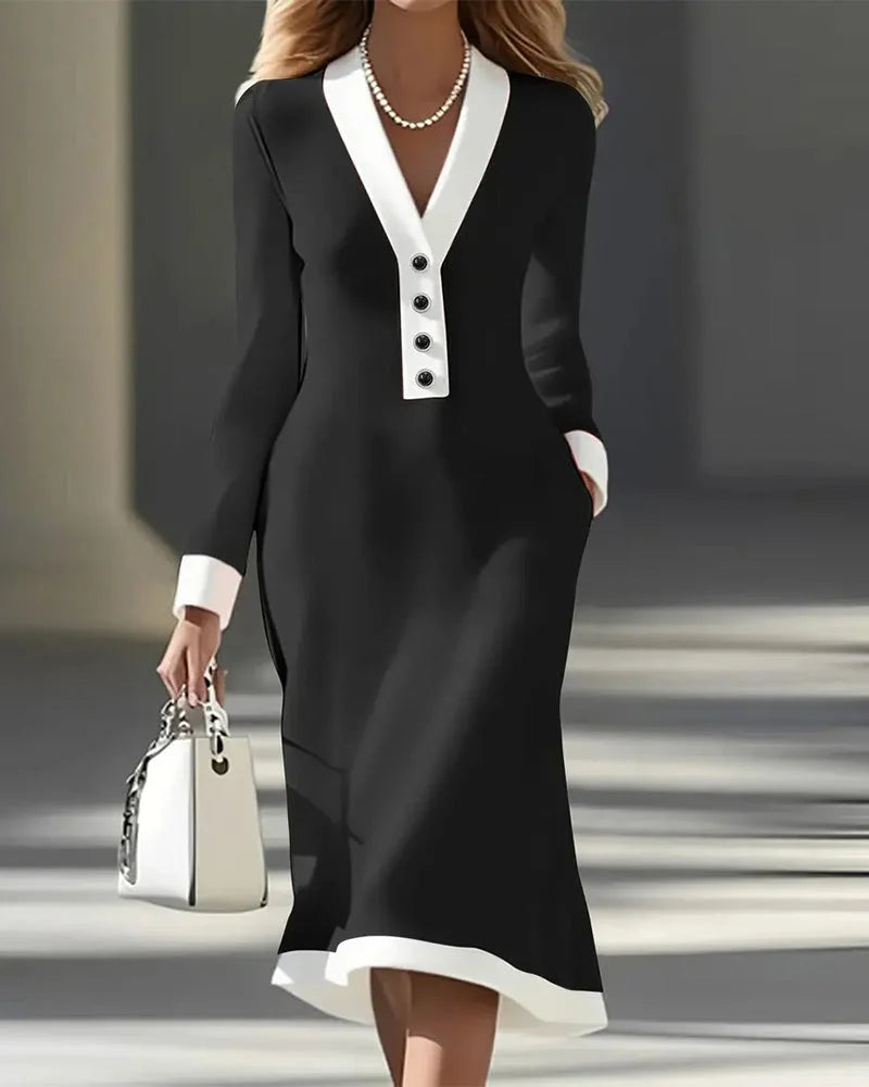 Romana Arace™ Elegancka sukienka z długim rękawem