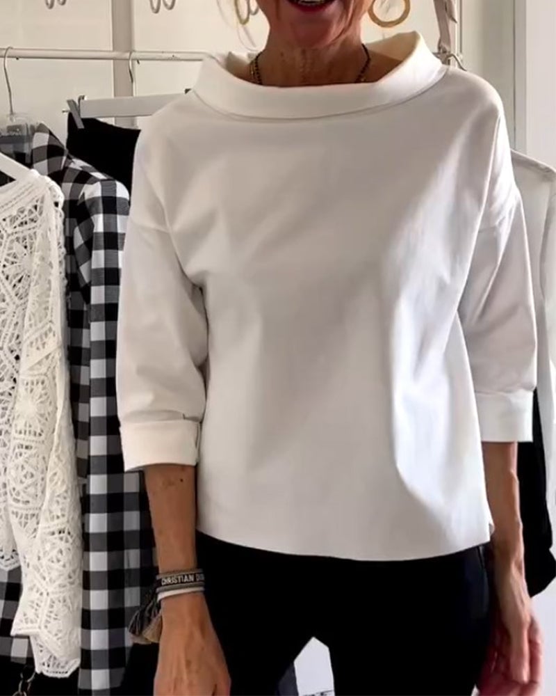 Sabina Argiro™ Modna bluzka z półgolfem