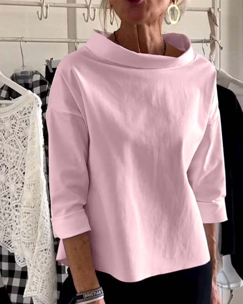 Sabina Argiro™ Modna bluzka z półgolfem