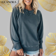 Serena Marte™ Damski sweter z kieszeniami w prążki