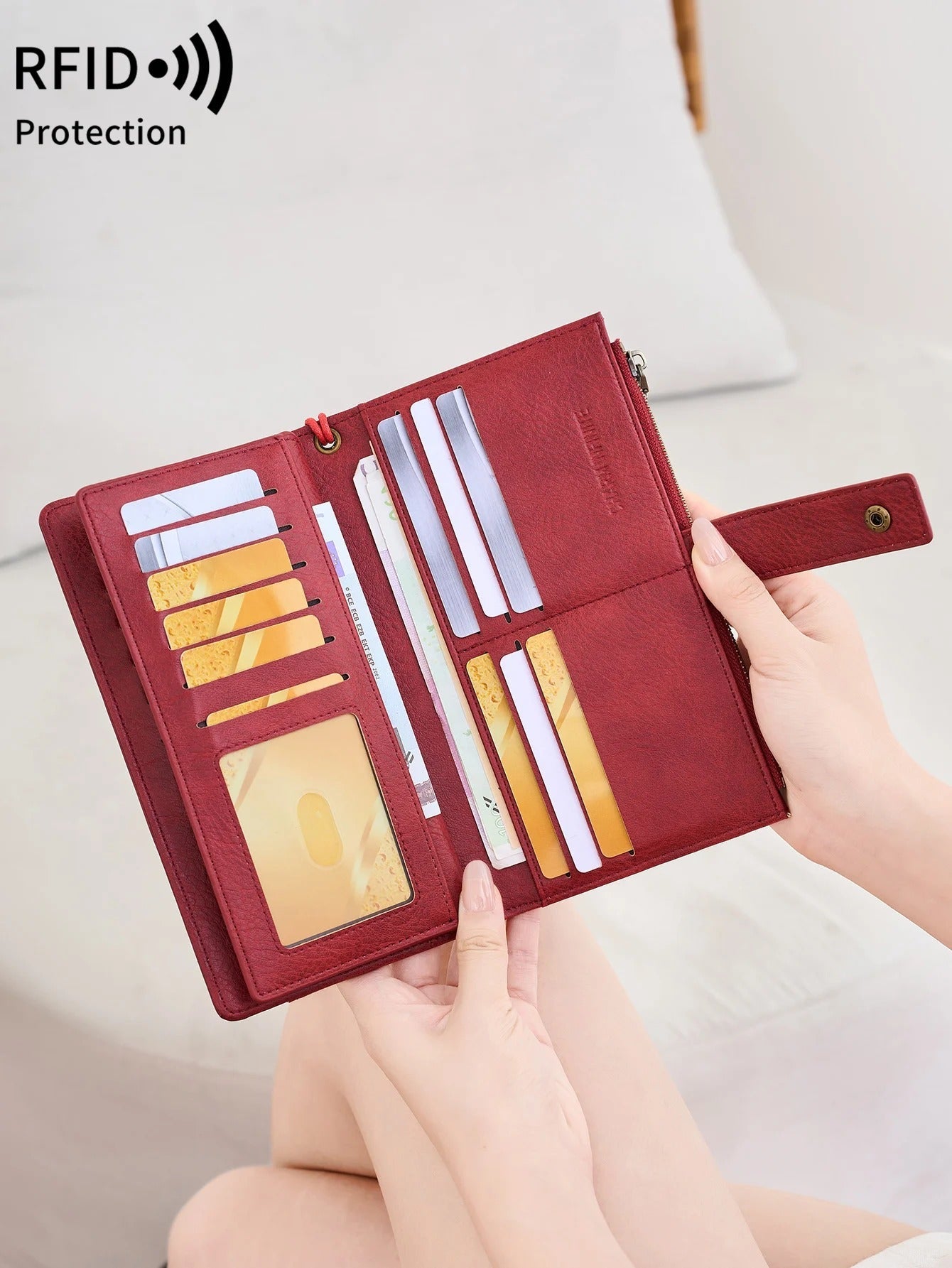 ShieldFold™ Elegancki portfel z wieloma miejscami na karty