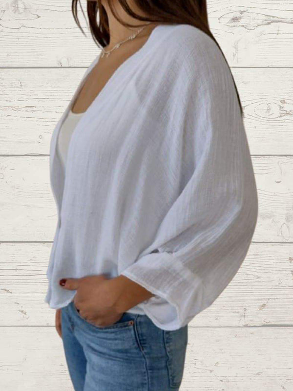 Sidonie Renaud™ Luźny sweter z dwoma guzikami