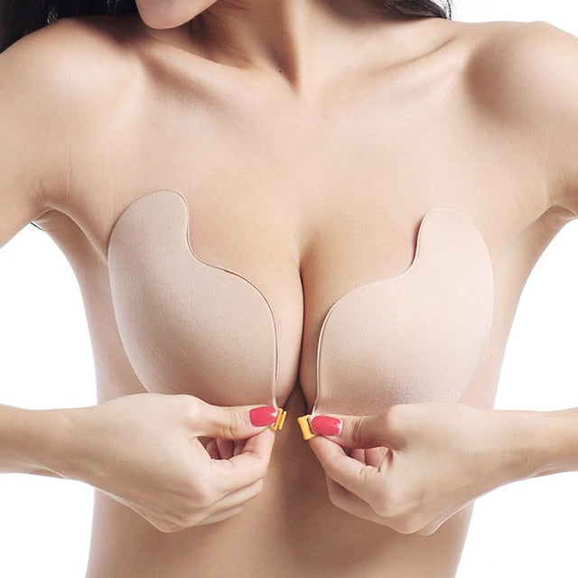 SkinBond™ bezszwowy, samoprzylepny biustonosz push-up bez ramiączek z efektem liftingu