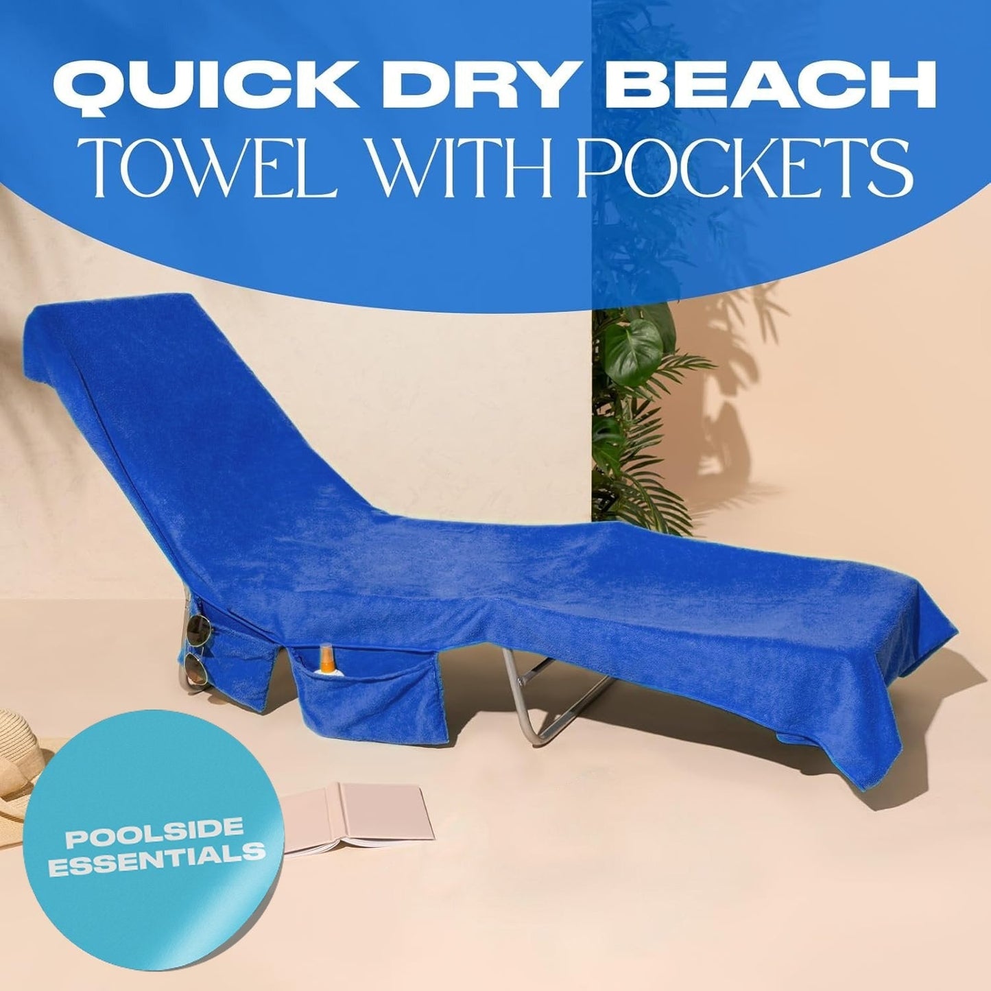 SunVibe™ Szybkoschnący ręcznik plażowy z kieszeniami