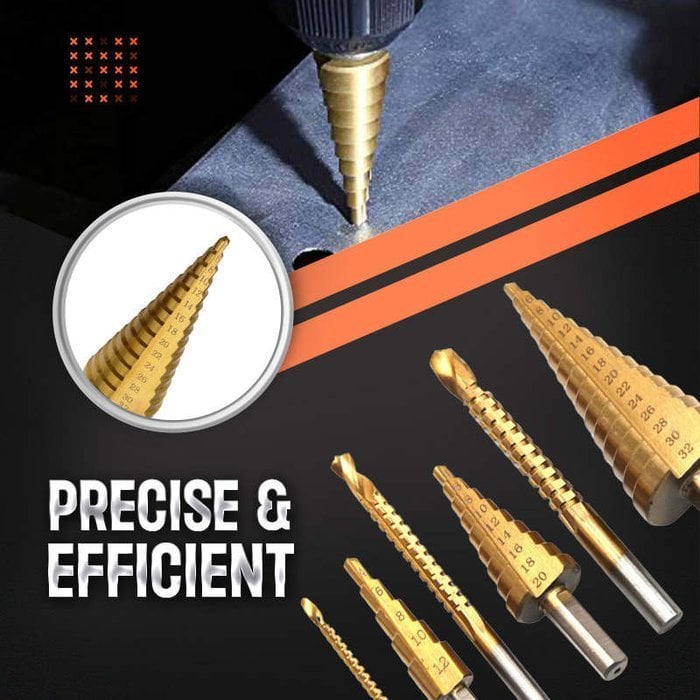 Turbo Bore™ Zestaw wierteł tytanowych do wiercenia w metalu  6 szt