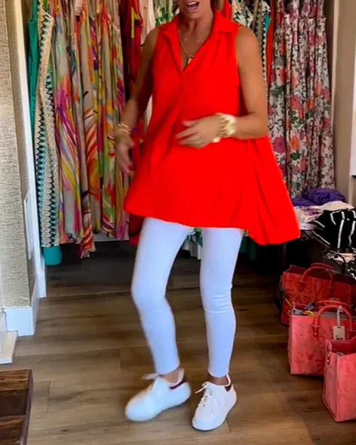 Ugolina™ Bluzka koszulowa bez rękawów