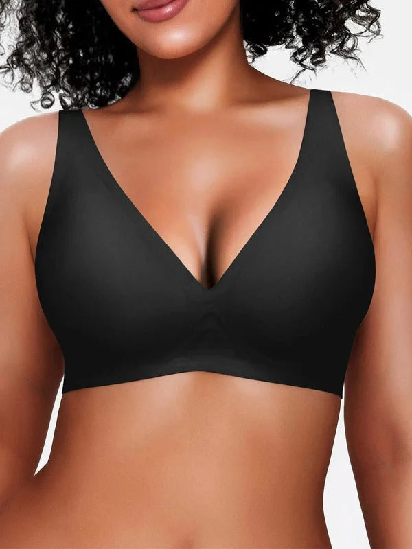 Velourette™ Bezszwowy Biustonosz Bralette bez Fiszbin z Głębokim Dekoltem V