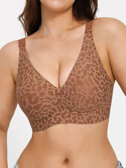 Velourette™ Bezszwowy Biustonosz Bralette bez Fiszbin z Głębokim Dekoltem V