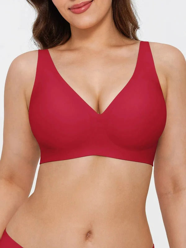 Velourette™ Bezszwowy Biustonosz Bralette bez Fiszbin z Głębokim Dekoltem V
