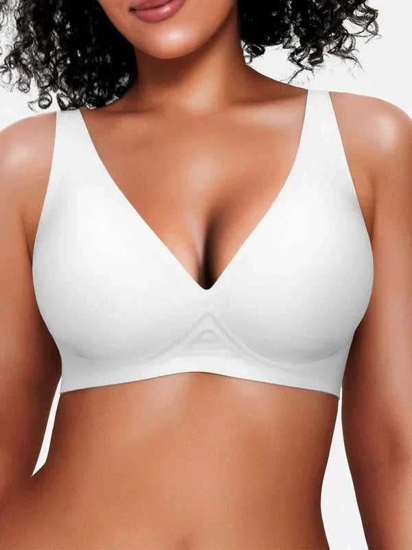 Velourette™ Bezszwowy Biustonosz Bralette bez Fiszbin z Głębokim Dekoltem V