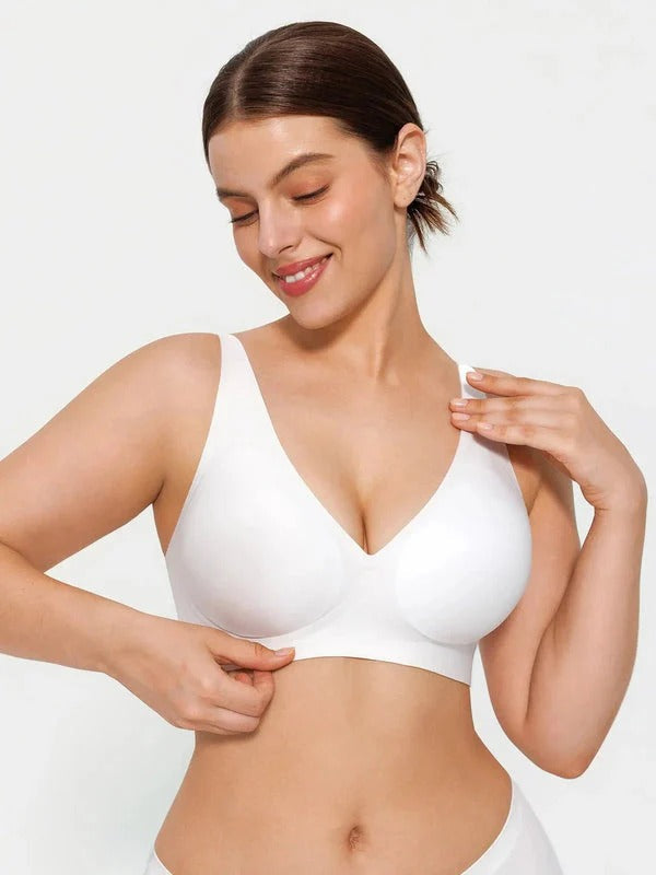 Velourette™ Bezszwowy Biustonosz Bralette bez Fiszbin z Głębokim Dekoltem V