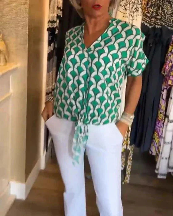Viola Fox™ Casualowy top z nadrukiem