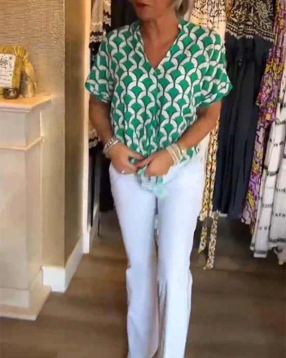 Viola Fox™ Casualowy top z nadrukiem