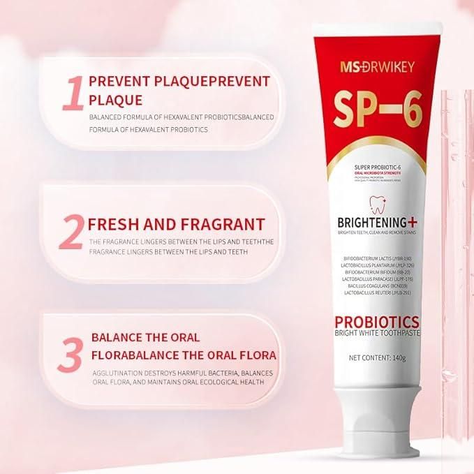 Vital Smile+™ Pasta do zębów Super Probiotic-6 z 6 probiotykami | Odzyskaj równowagę w ustach już po pierwszym użyciu!