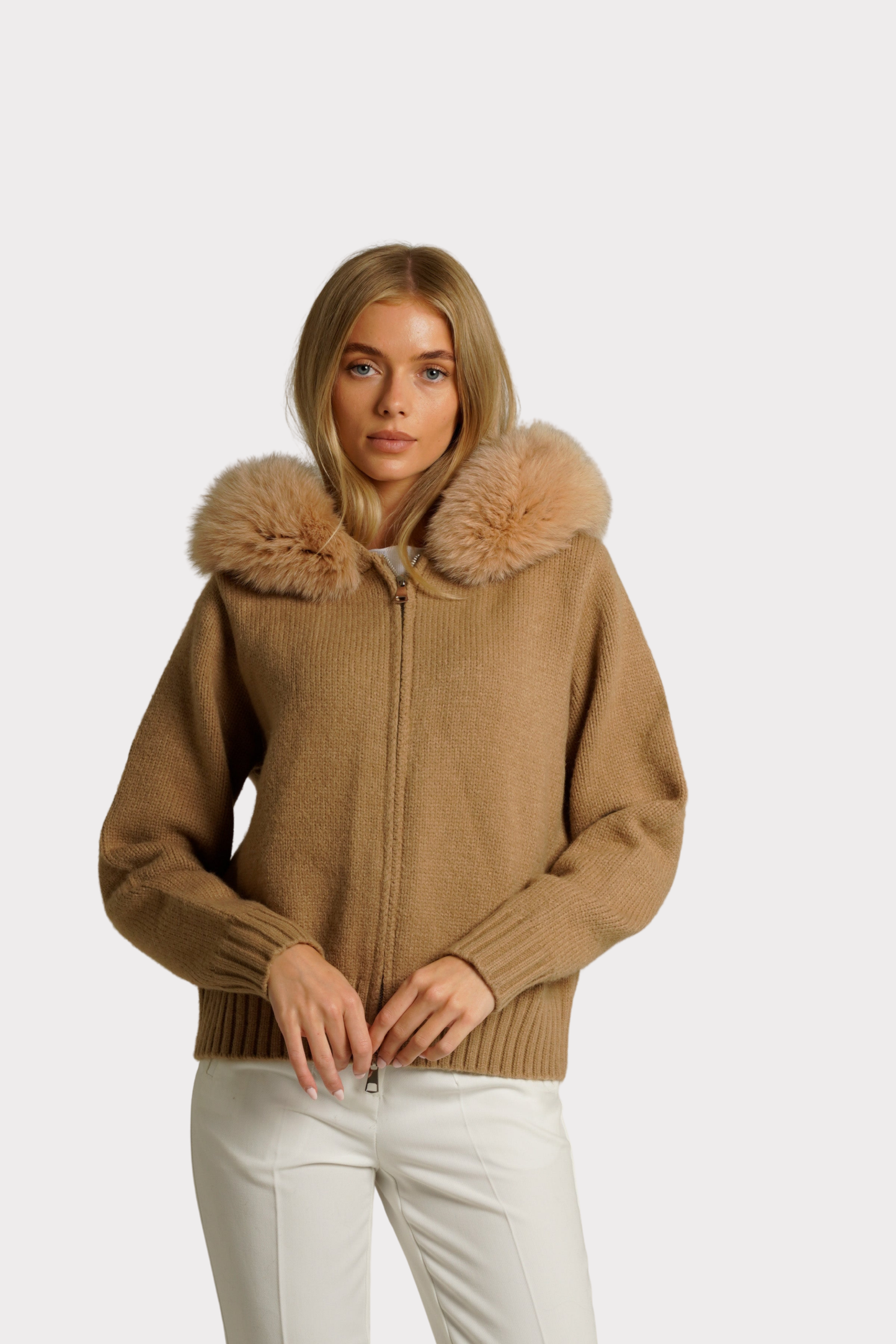 Zaira Perna™ Ocieplana bluza z kapturem i futrem