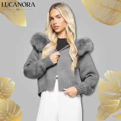 Zaira Perna™ Ocieplana bluza z kapturem i futrem
