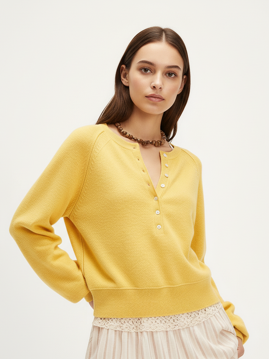 Zanita Michela™ Sweter Vintage z okrągłym dekoltem