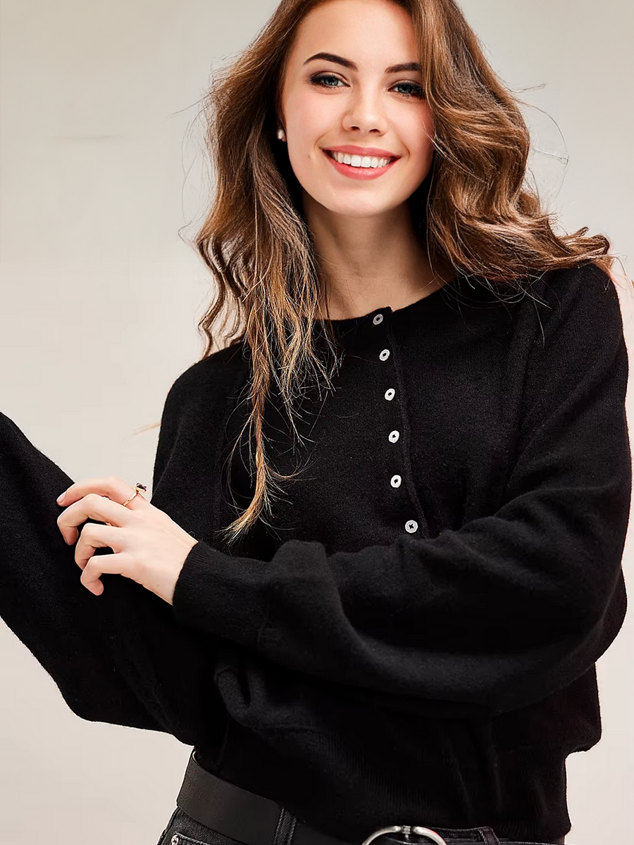 Zanita Michela™ Sweter Vintage z okrągłym dekoltem