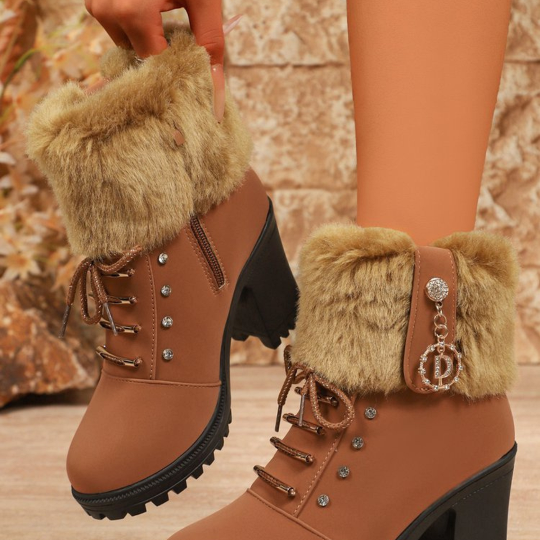 Zarina Riviello™ Eleganckie zimowe buty ze sztucznym futrem