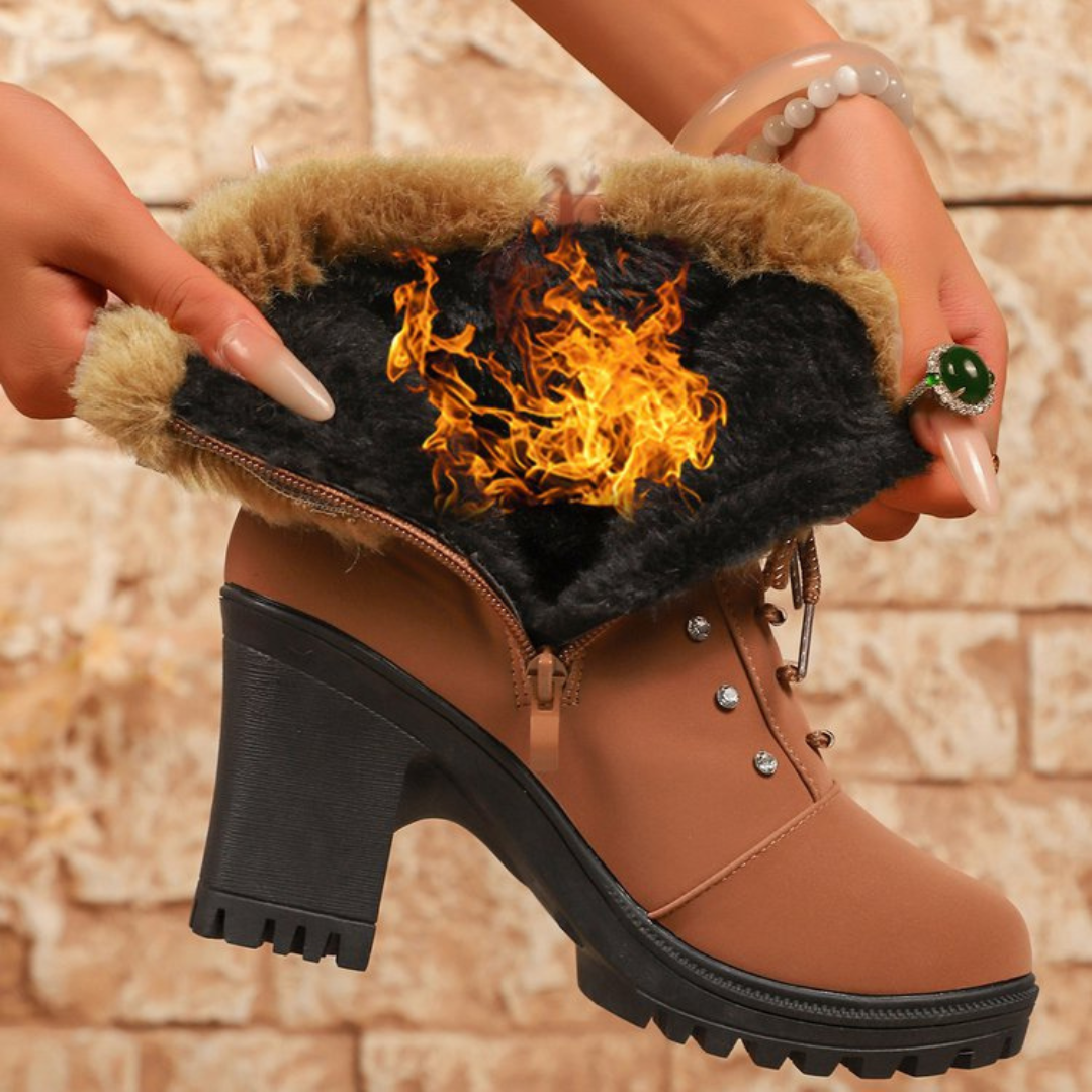 Zarina Riviello™ Eleganckie zimowe buty ze sztucznym futrem
