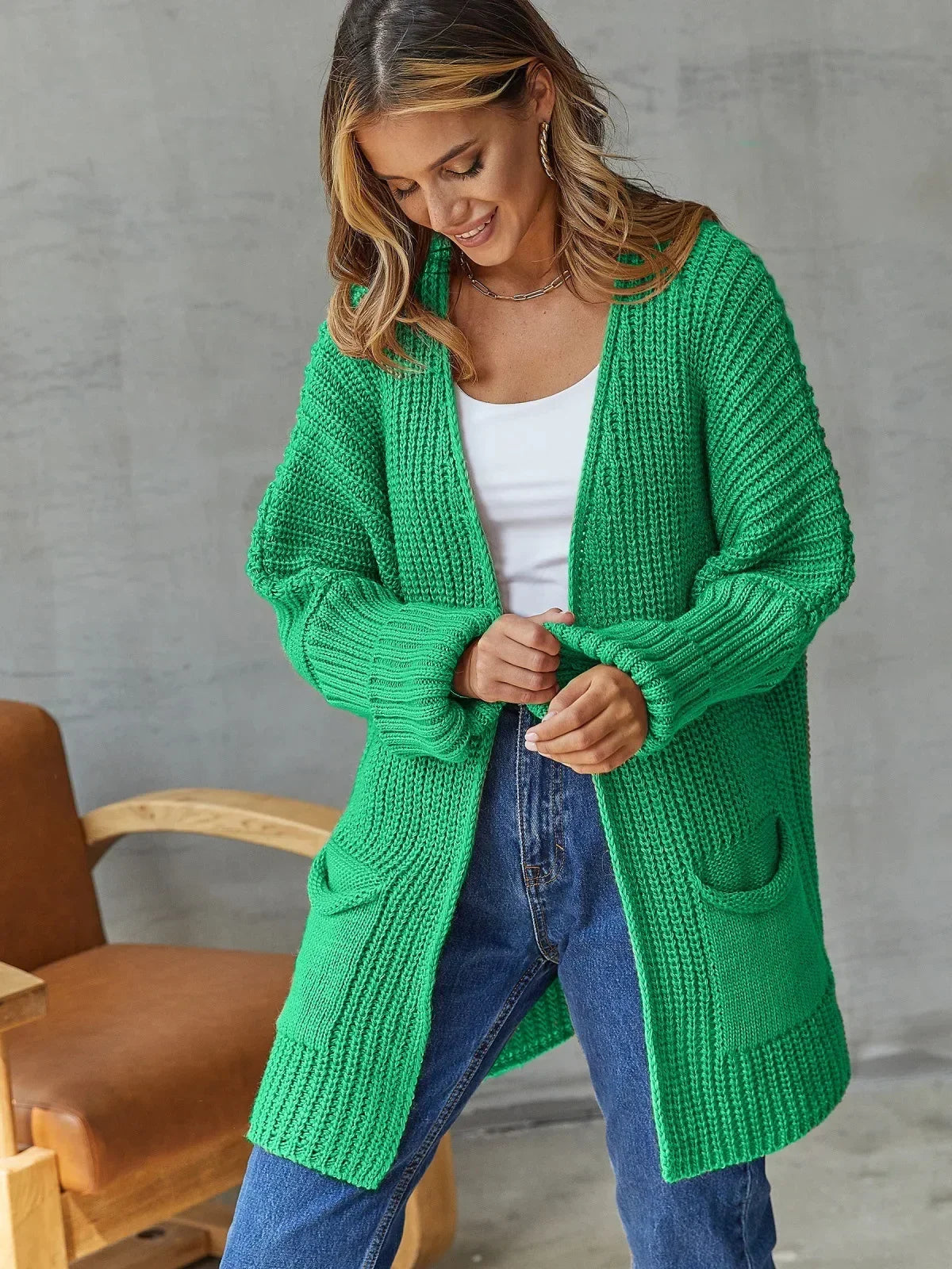 Zenaida Jacinto™ Sweter oversize z dzianiny