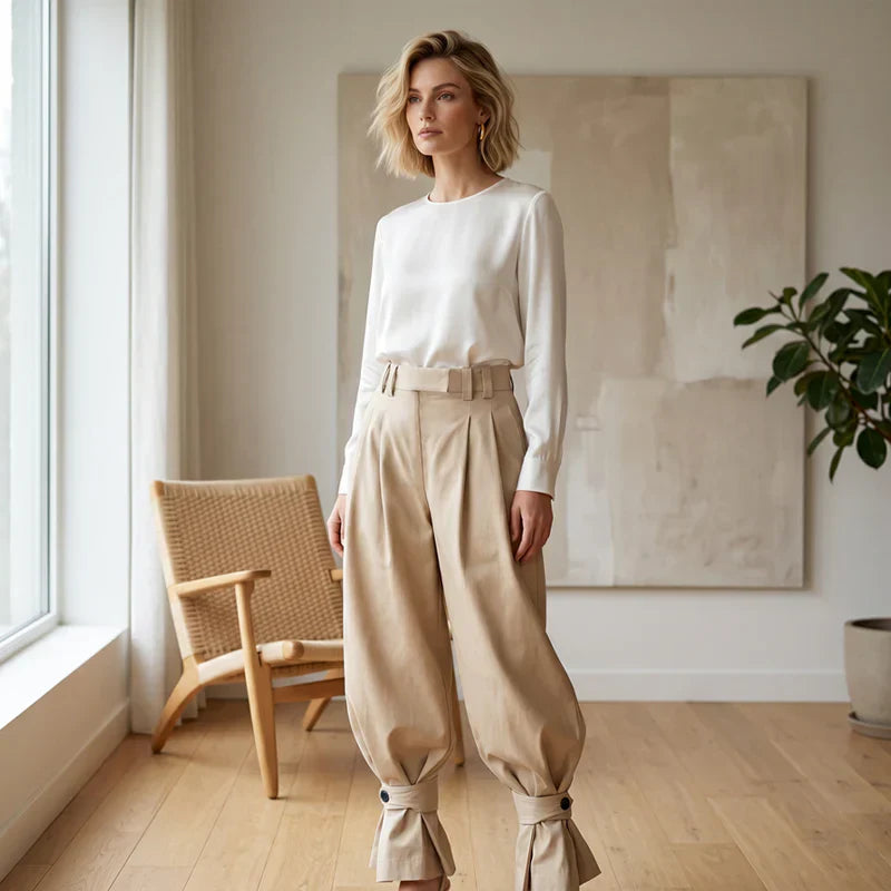 Agata Agata Savorani Pleated Wide Leg - main product view of pleated wide leg trousers