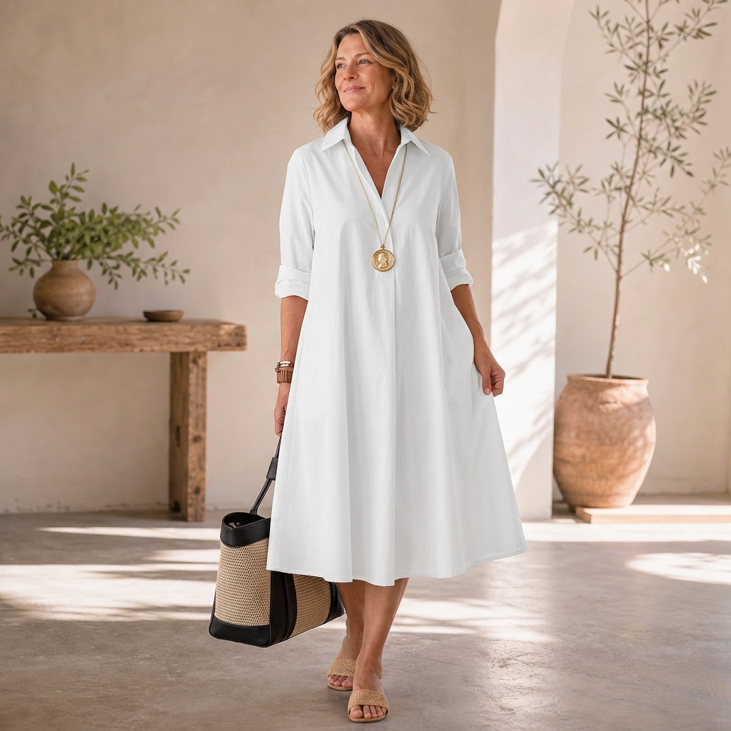 Agnese Lambruschini™ Elegancka sukienka midi dla prostej elegancji