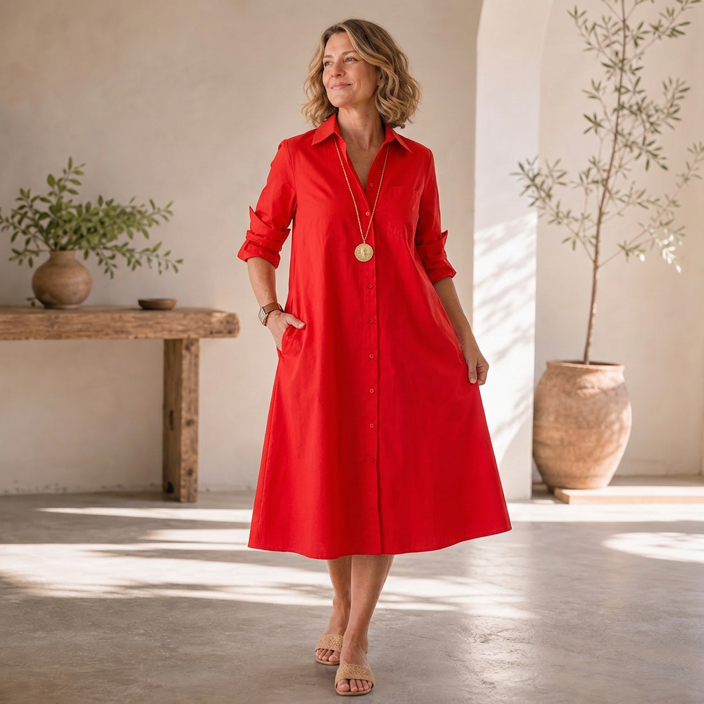 Agnese Lambruschini™ Elegancka sukienka midi dla prostej elegancji