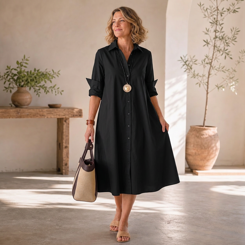 Agnese Lambruschini™ Elegancka sukienka midi dla prostej elegancji