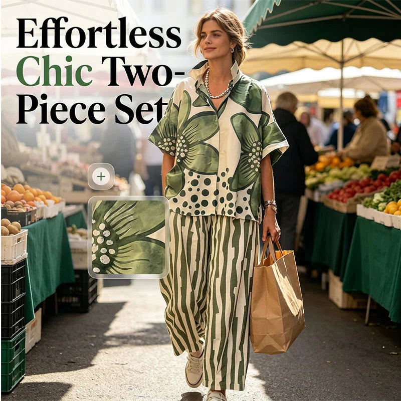 Aldina Aldina Migliaccio Printed 2-Piece Set with Top and Pants for Women - main front view