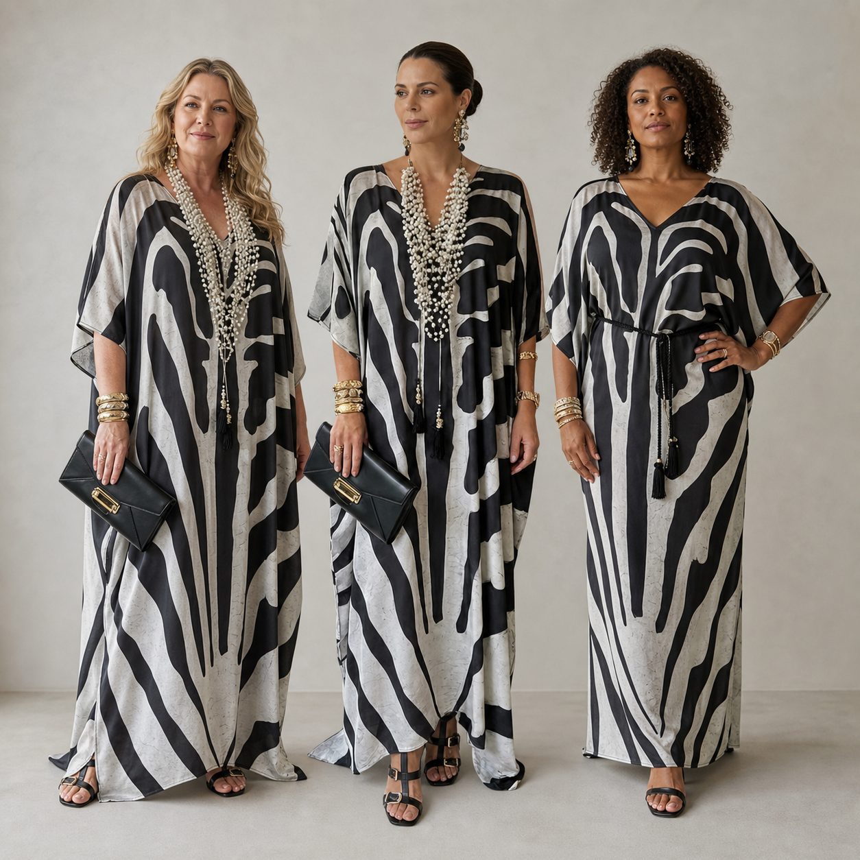 Amelia Leoncini™ Zwiewna sukienka maxi typu kaftan na lato o asymetrycznym dole