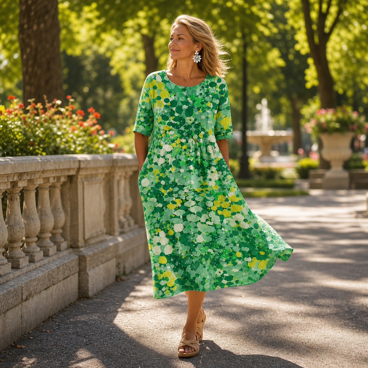 Azzurra Giovinazzo™ Przewiewna sukienka midi dla swobodnego stylu