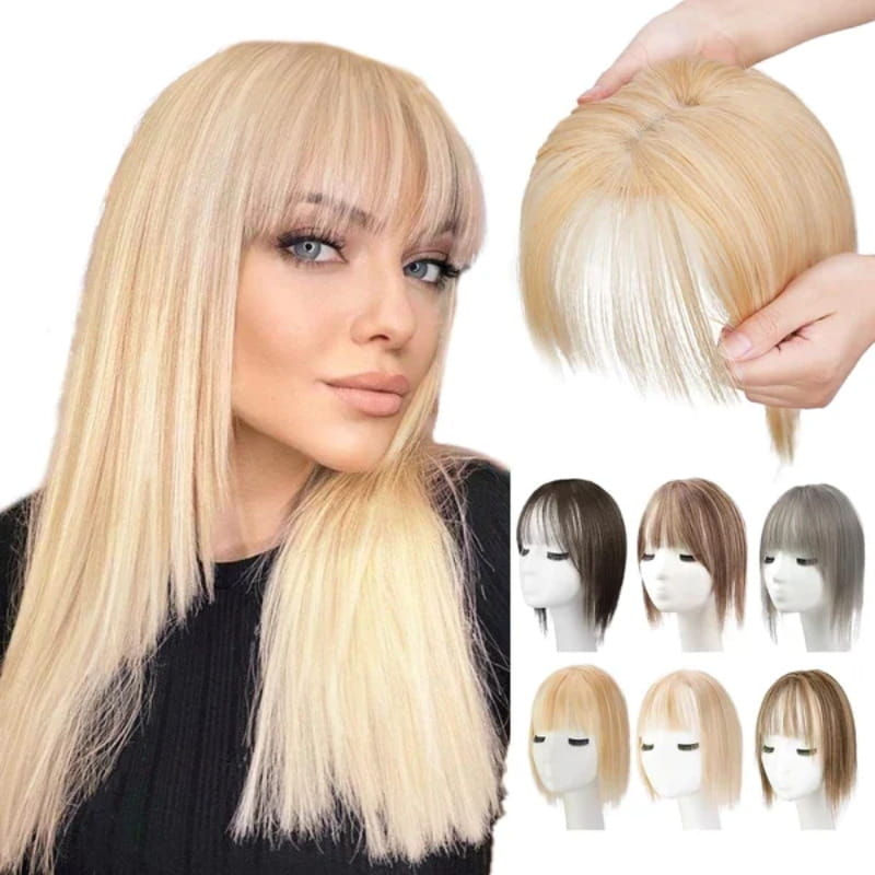 BangPro Realistic Bangs Hair Topper - gallery view showing natural hair topper with bangs styling