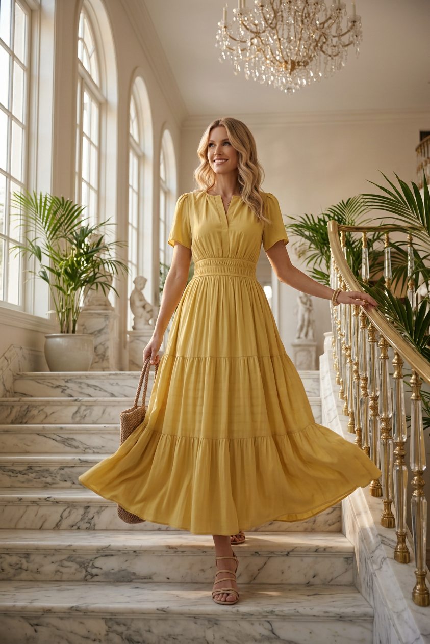 Beatrice Esposito™ zwiewna plisowana sukienka maxi