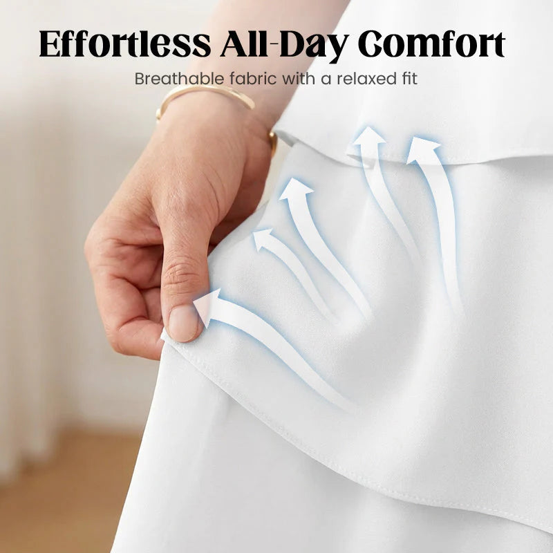 Beatrice Ruffolini Elegant Ruffle Sleeve Dress - upper body detail of ruffle sleeve design