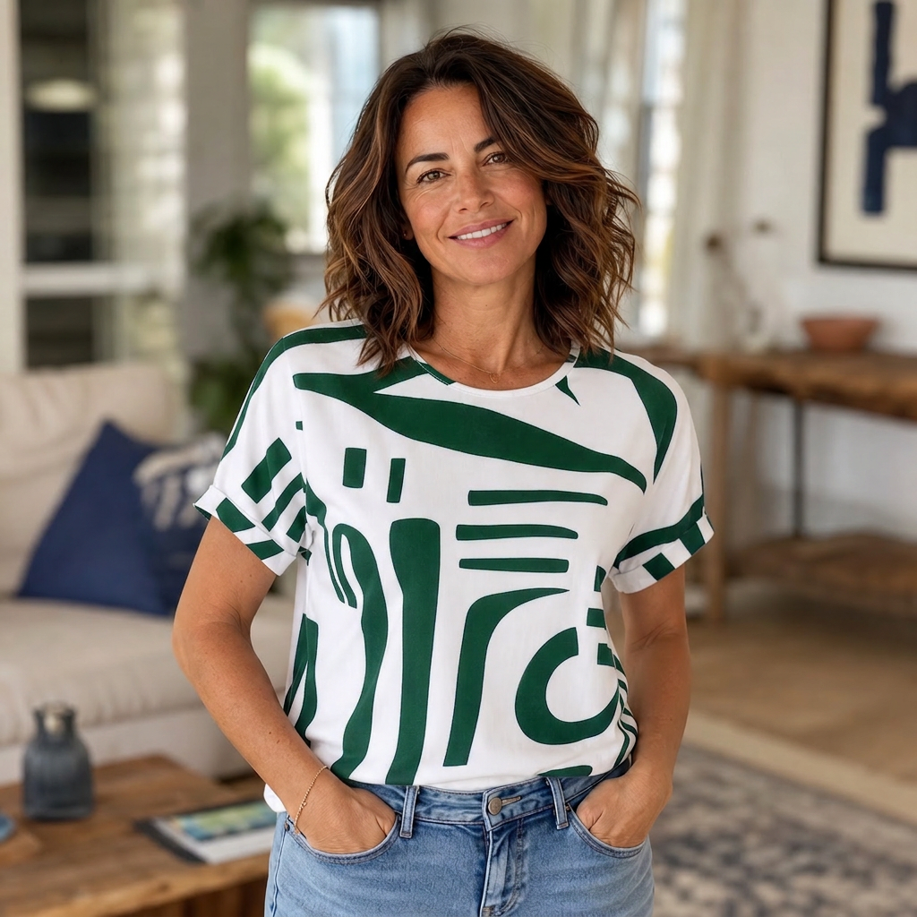 Brigida Mancuso™ Miękki kobiecy T-shirt na co dzień