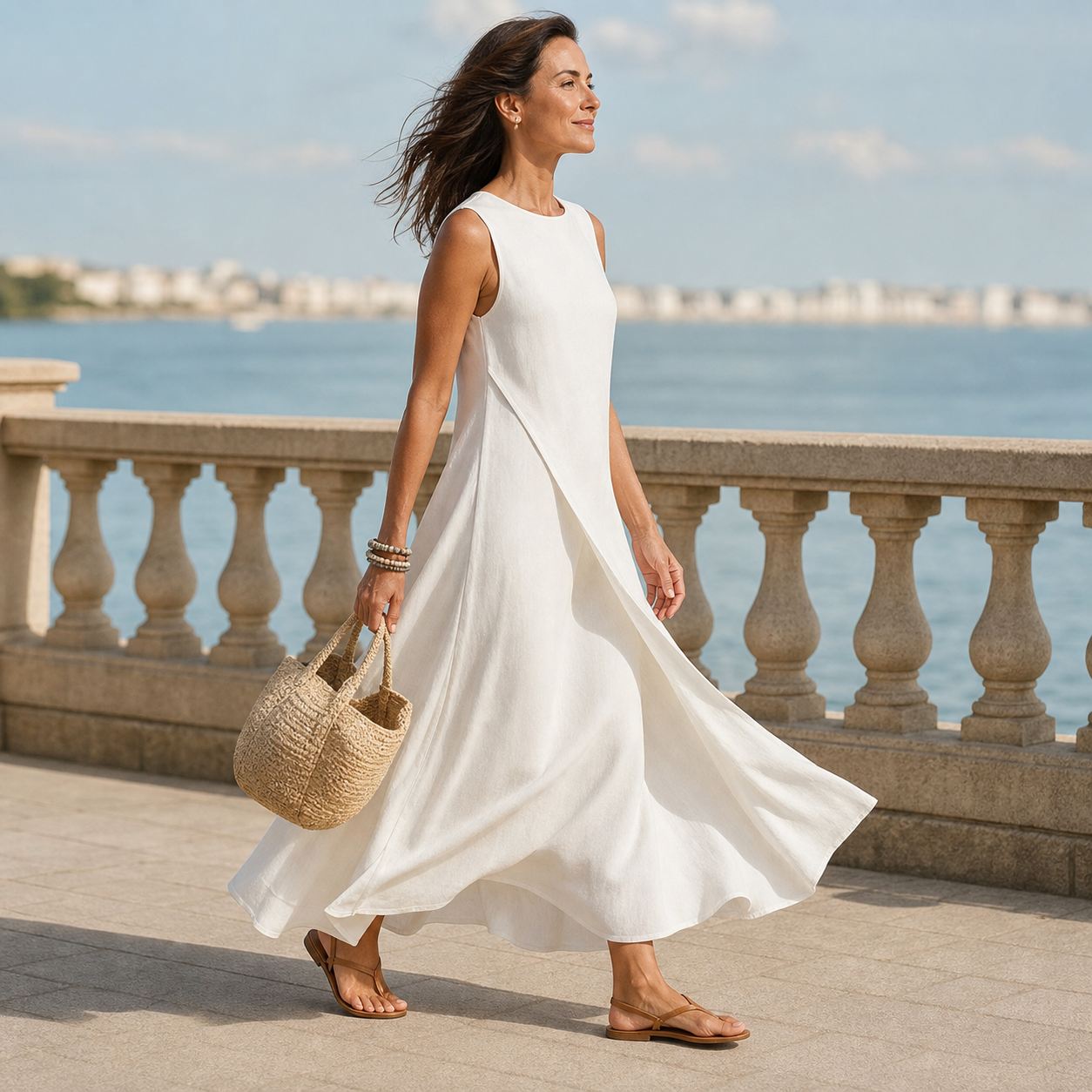 Brunella Trapanese™ Elegancka sukienka maxi na lato