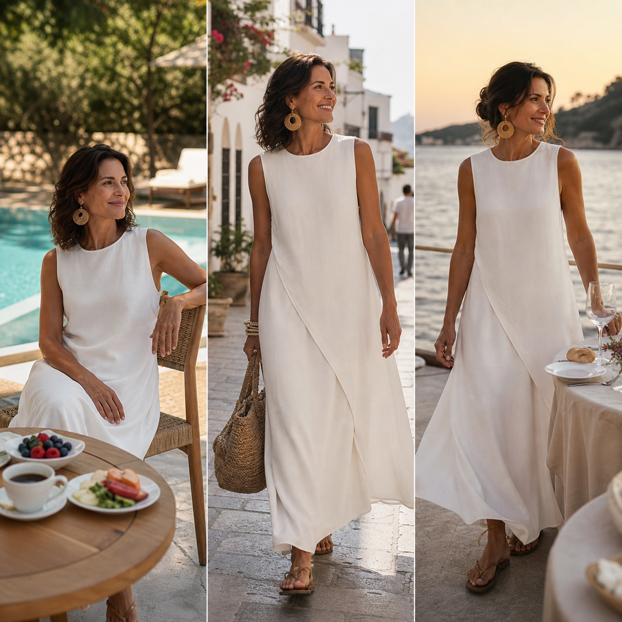 Brunella Trapanese™ Elegancka sukienka maxi na lato