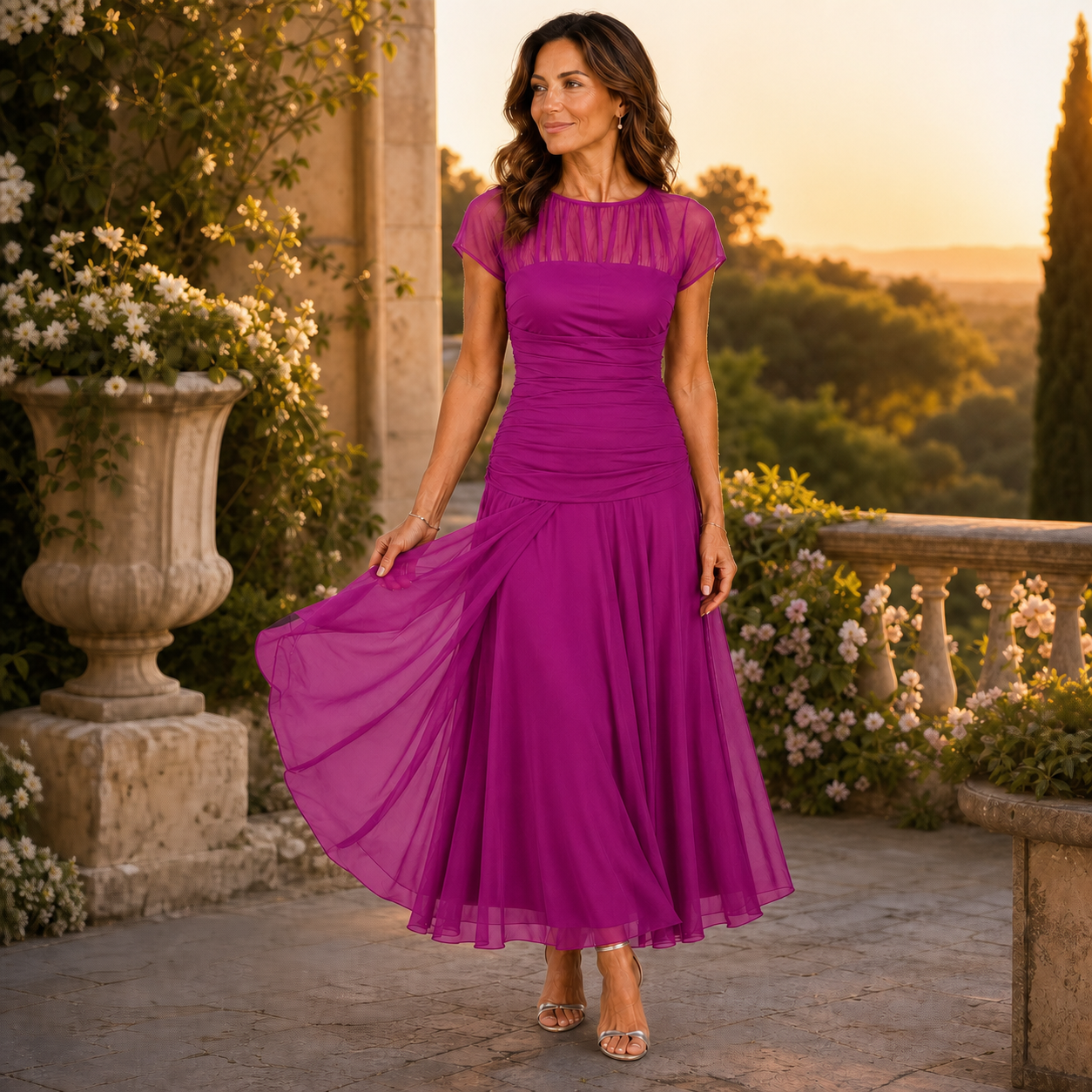 Camilla Della Valle™ Elegancka zwiewna sukienka na wyjątkowe okazje
